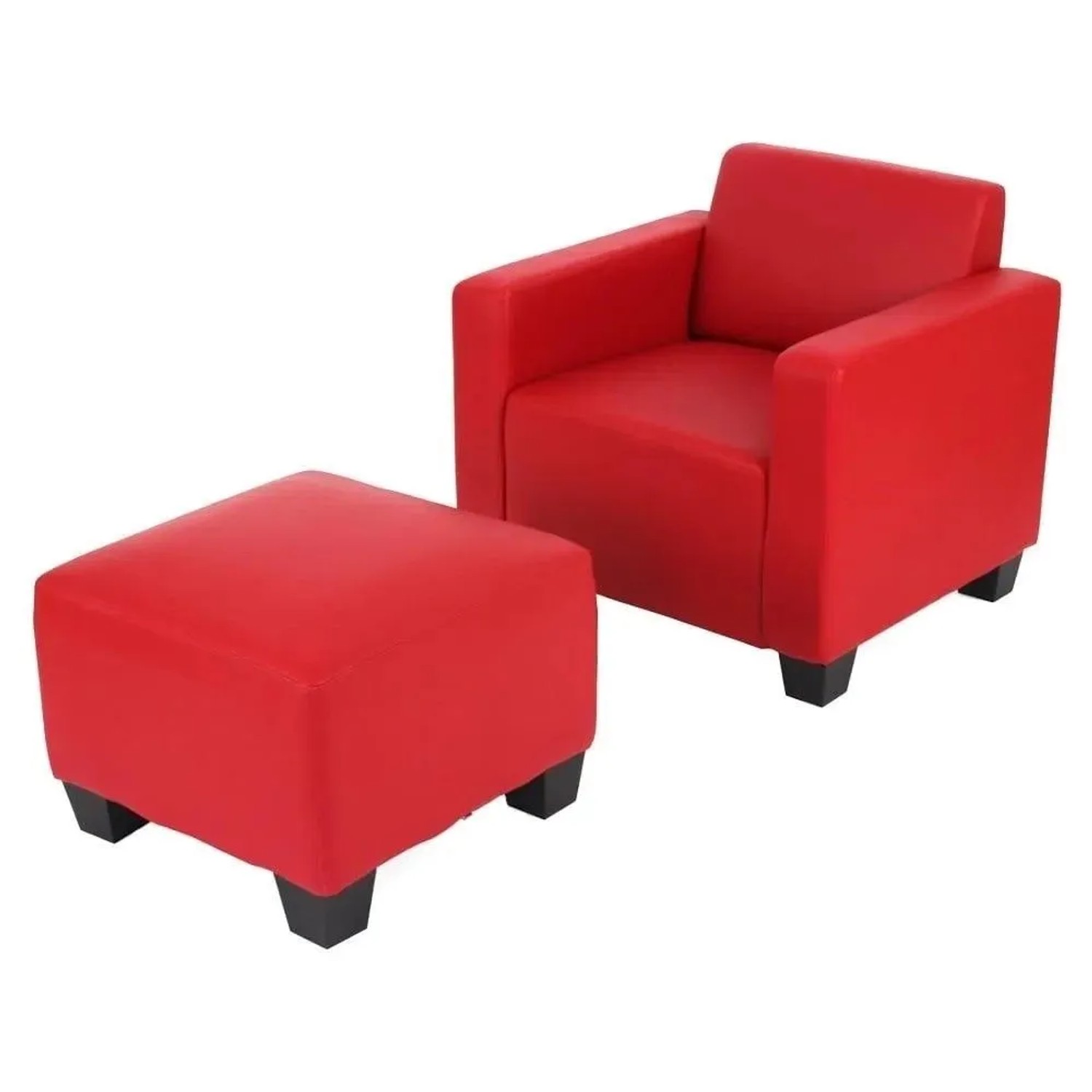 MCW Sessel mit Ottomane Moncalieri Rot