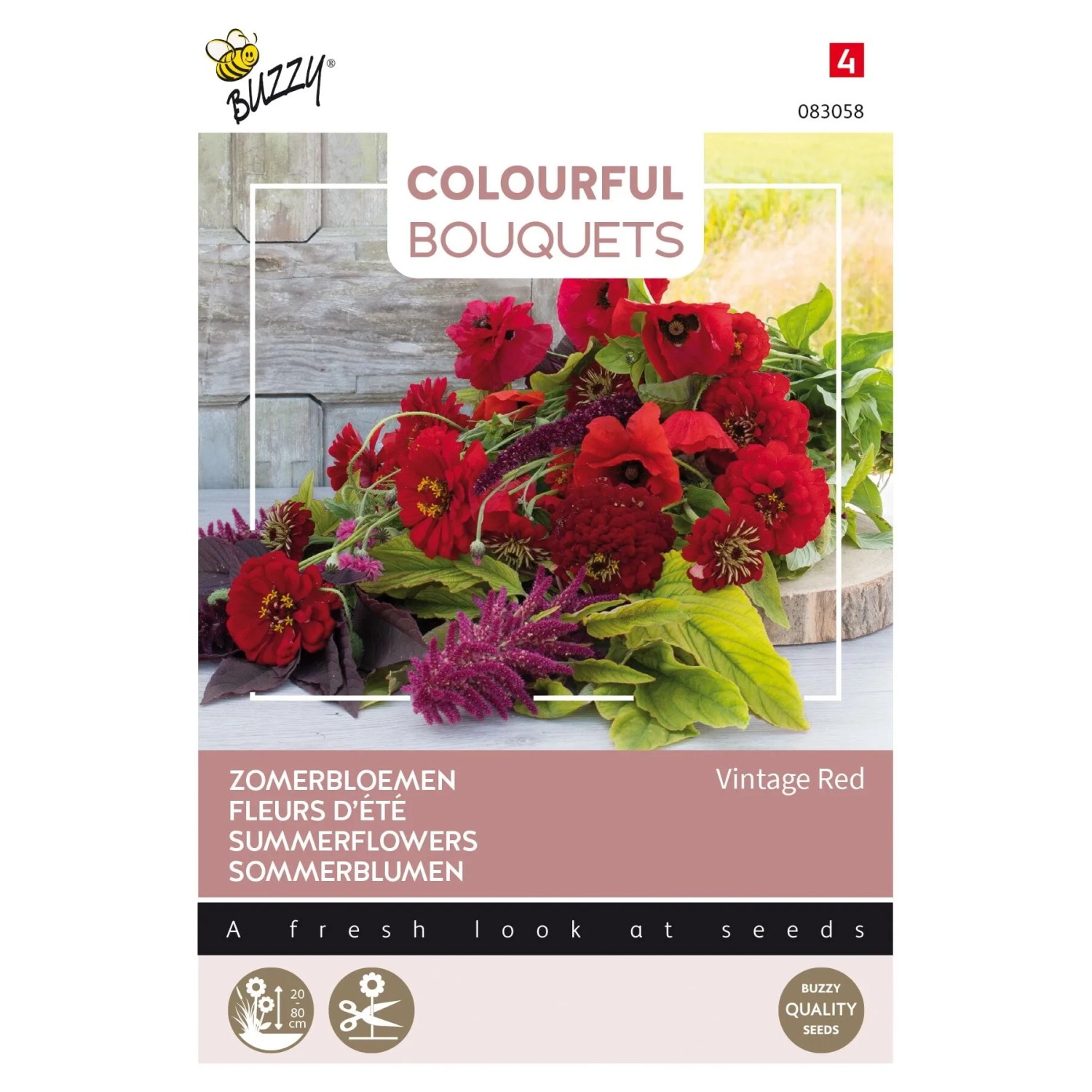 Blumenmischung 'Vintage Red' Buzzy Colourful Bouquets Samen Ca. 5 g Einjährige Mischung