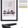 Walther Design Steel Style Bilderrahmen 50x70 cm, Stahl, Kunststoff, mit Profilansicht und Farbvarianten.
