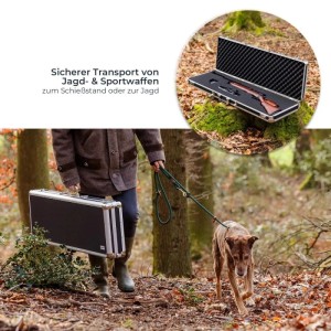 HMF 14404-02 Alu Transportkoffer Rasterschaumstoff 96 x 36 x 12 cm Schwarz