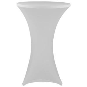 Weiße NYVI Stehtischhusse für Tische 80-85x110-120cm, ideal für Partys und Events.