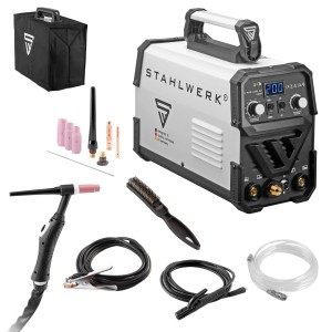 STAHLWERK Schweißgerät DC WIG 200 ST IGBT mit Zubehör, WIG- und MMA/E-Hand-Schweißfunktion bis 200 A.