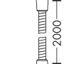 Technische Zeichnung: Hansgrohe Sensoflex Brauseschlauch, 200 cm, Chrom, mit Maßangaben.