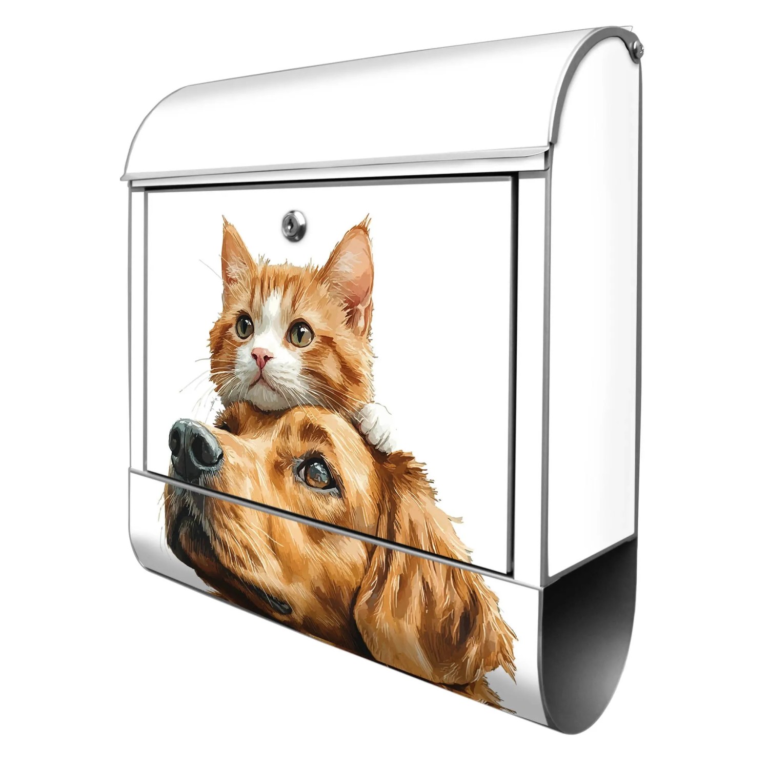 Banjado Design Briefkasten Silber Pulverbeschichtet 39x47x14cm 2 Schlüssel günstig online kaufen