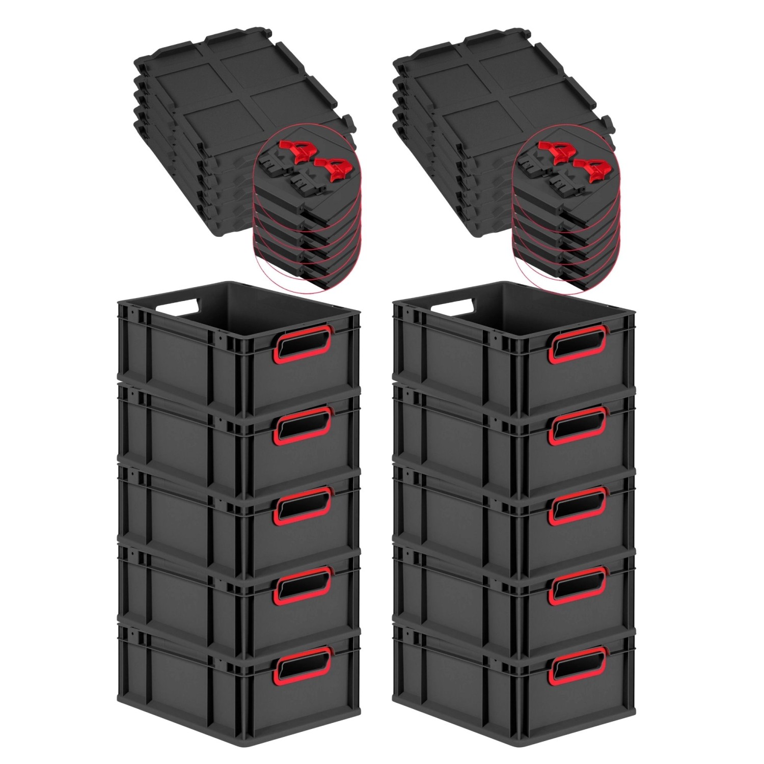 PROREGAL SuperSparSet 10x Eurobox Nextgen Color Mit Scharnierdeckel HxBxT 1 günstig online kaufen