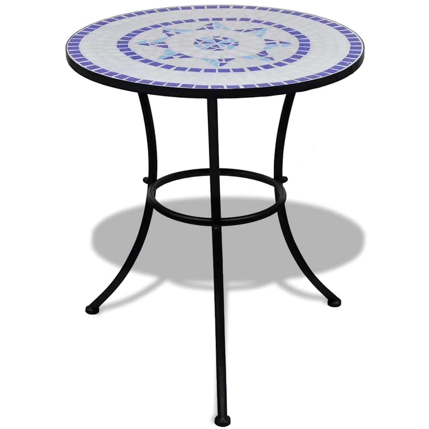 vidaXL Bistrotisch Blau und Weiß 60 cm Mosaik 41530
