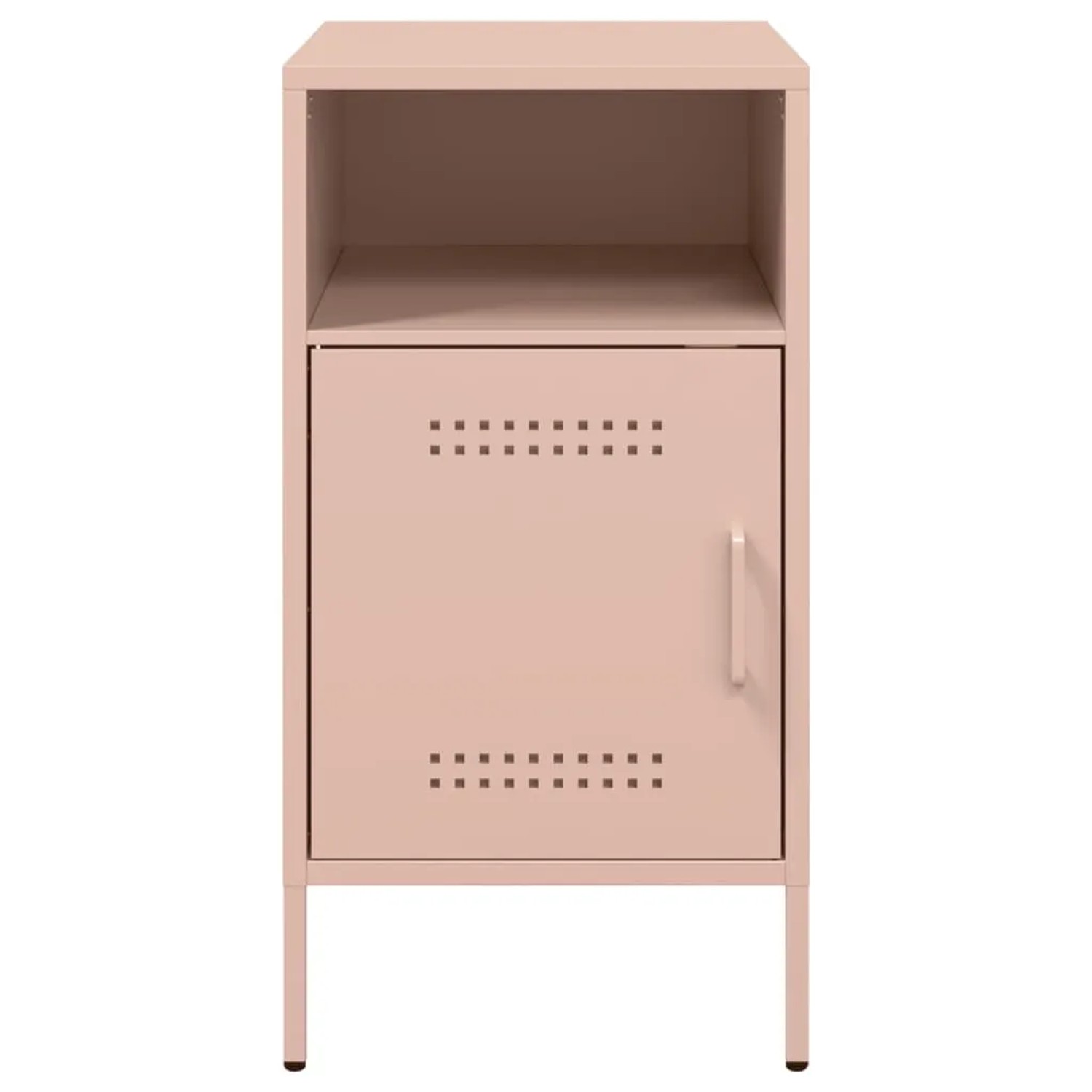 Rosa Nachttische (2 Stk.) vidaXL aus Stahl, mit Tür und Fach. Ideal für Schlafzimmer.