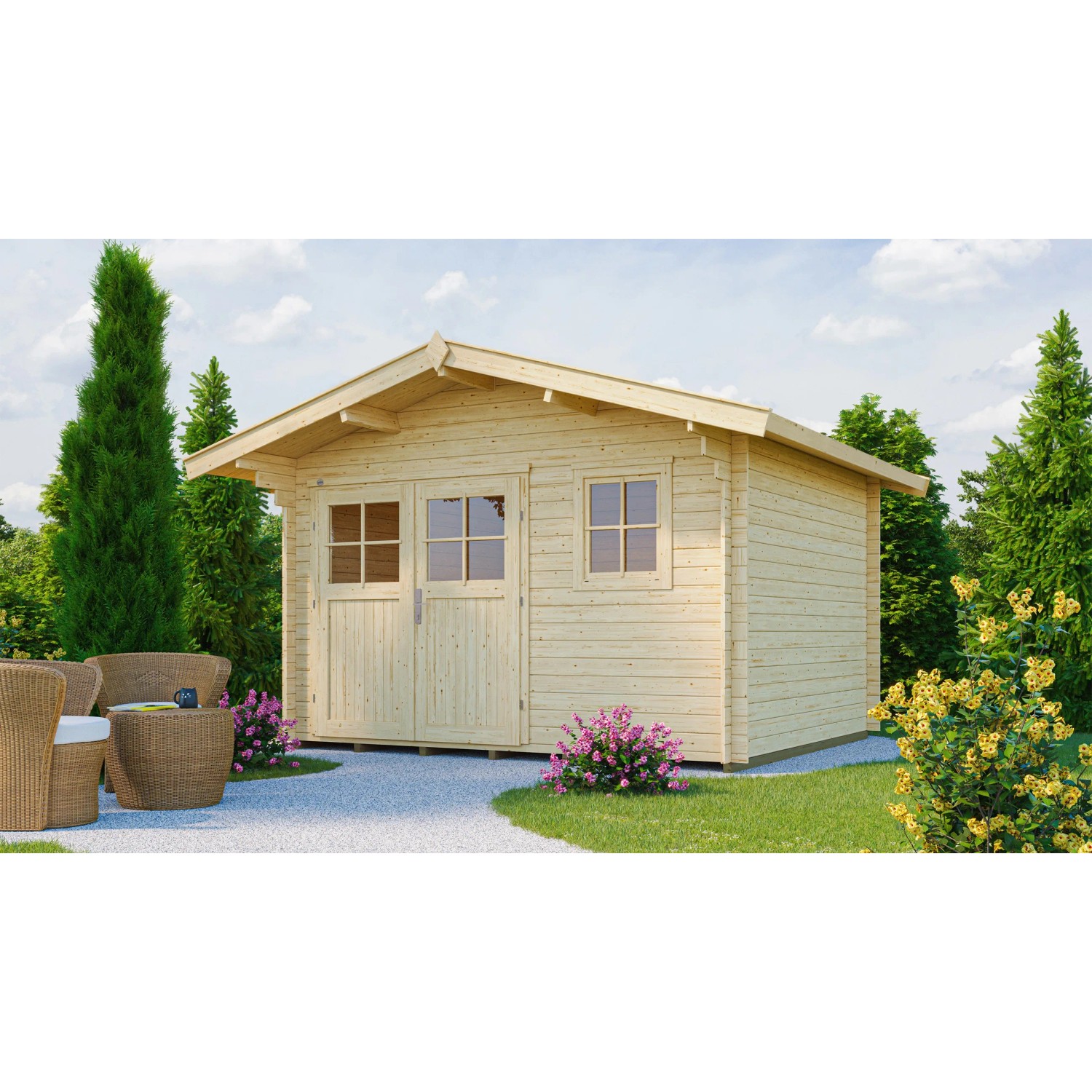 Weka Holz-Gartenhaus Sienna D 340 cm x 250 cm