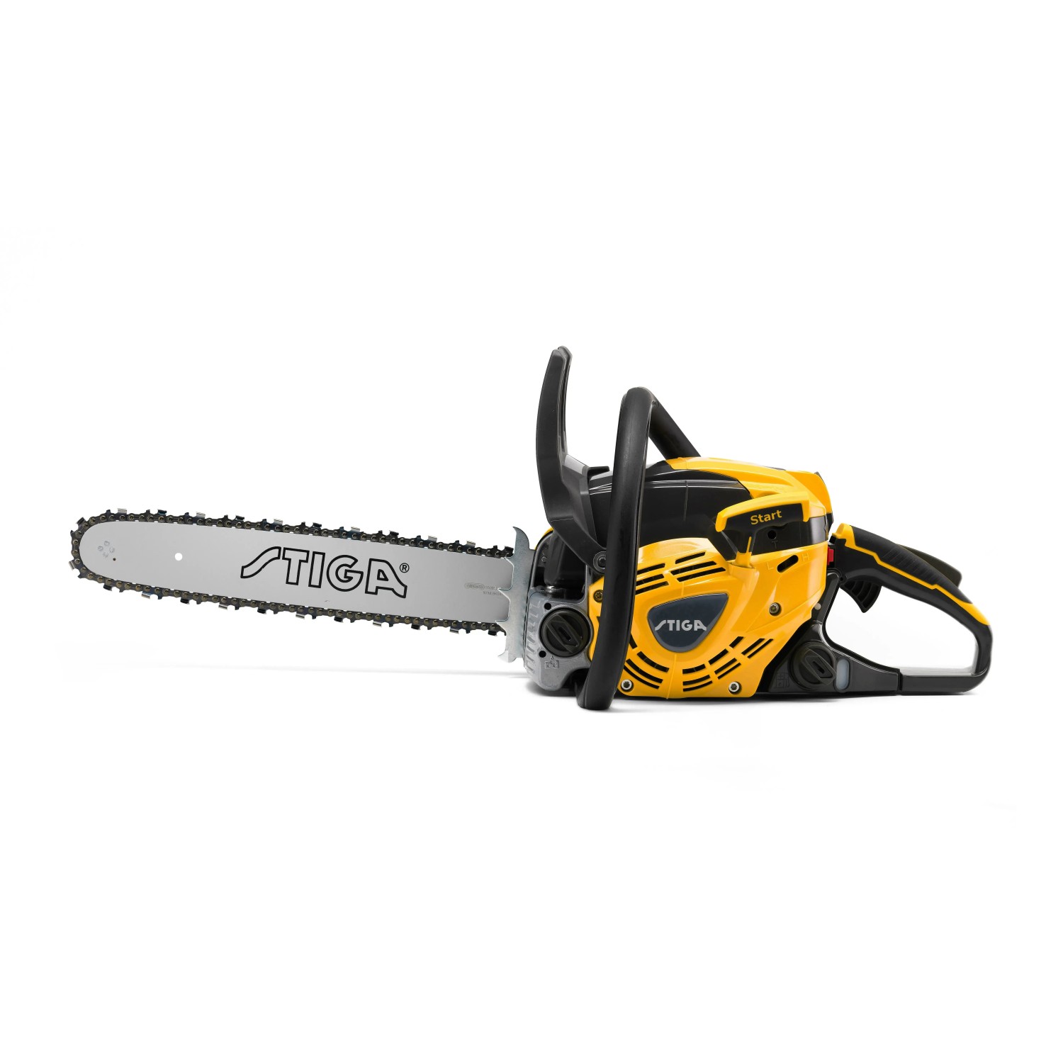 Stiga CS 545 Benzin-Kettensäge, 40 cm Schwert, gelb/schwarz. Leistungsstark für Gartenarbeiten.