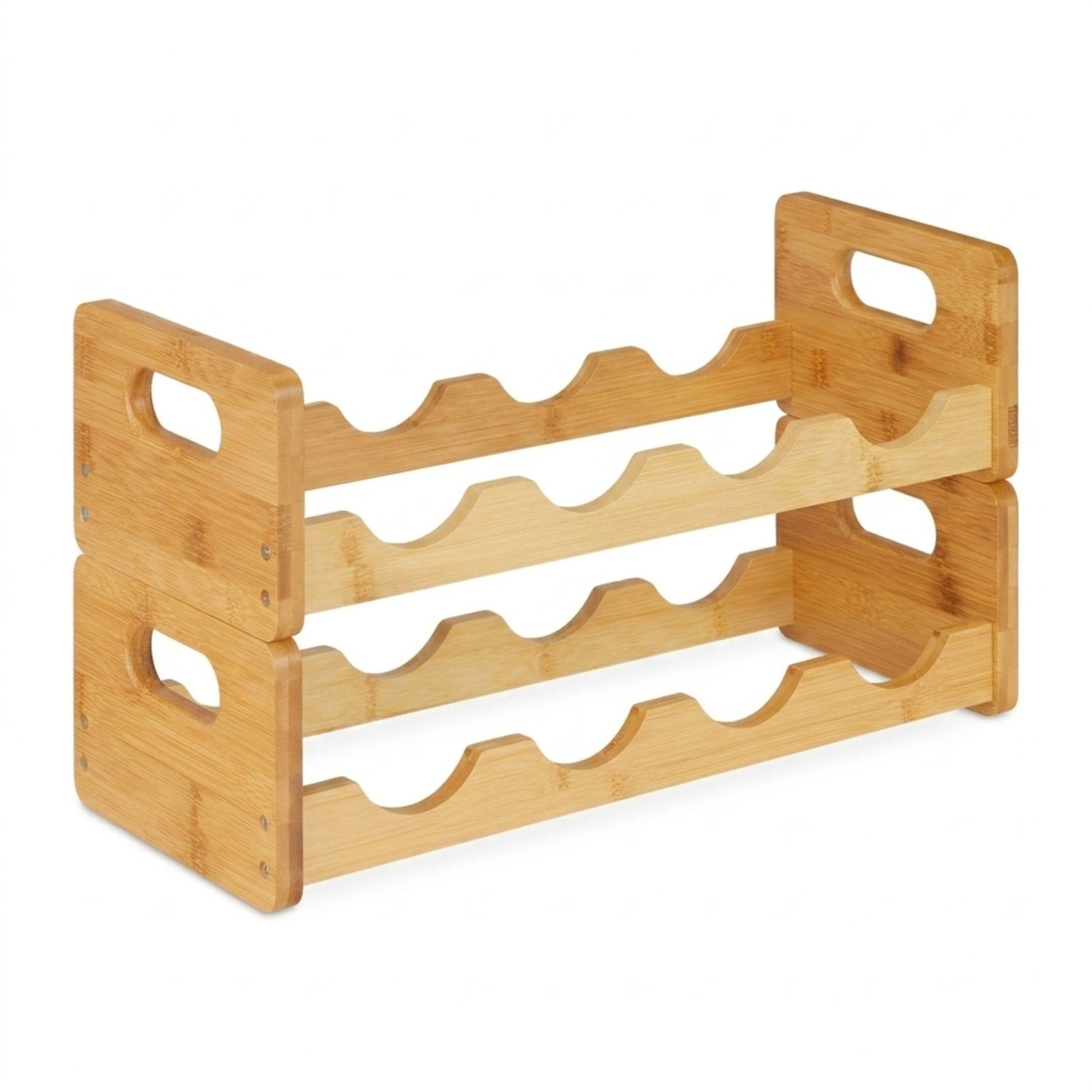 Relaxdays Weinregal Bambus Natur für 8 Flaschen 24 cm x 47 cm x 18 cm 1,3 kg
