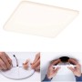 Paulmann LED-Einbaupanel Veluna, eckig, 17W, 3-Stufen-dimmbar, mit Montagebeispiel.