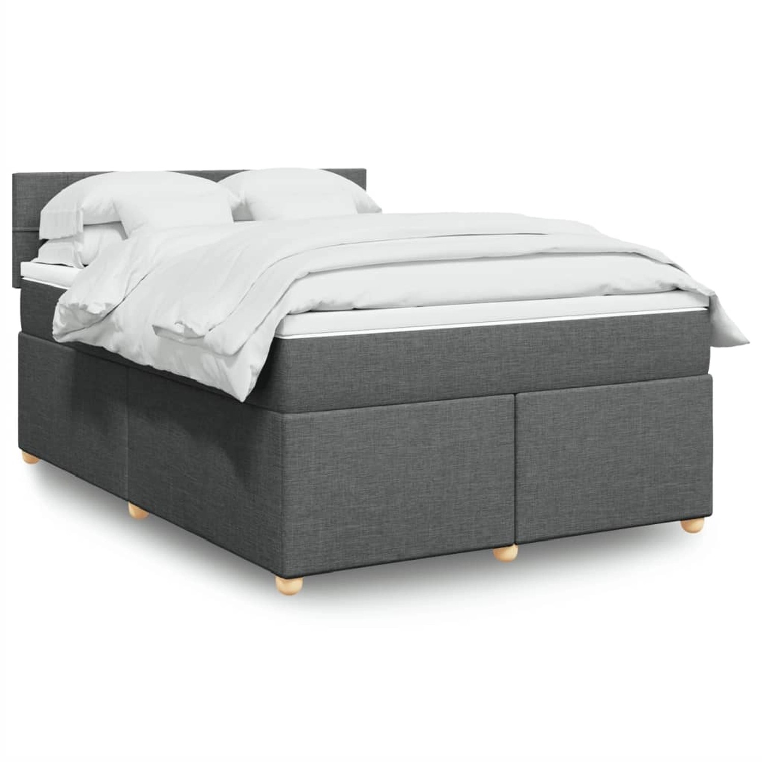 vidaXL Boxspringbett mit Matratze Dunkelgrau 140x200 cm Stoff 3289004 günstig online kaufen