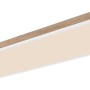 LED-Deckenleuchte Doro in Holzfarben/Weiß, 120x30 cm. Dimmbare Deckenlampe mit Fernbedienung.