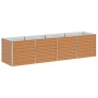 Hellbraunes vidaXL Hochbeet aus verzinktem Stahl, 320x80x77 cm, ideal für Garten und Terrasse.