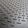 Schwarze Gummi Kofferraumwanne mit Riffelblechmuster für VW Polo 9N/9N3 (2001-2009).