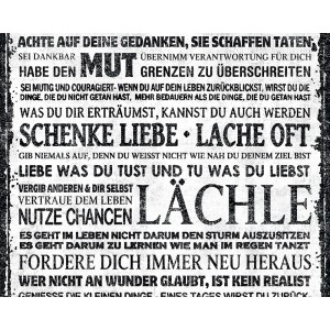 A.S. Creation Pop.up-Panel mit Sprüchen in Schwarz-Weiß als Wandbordüre.