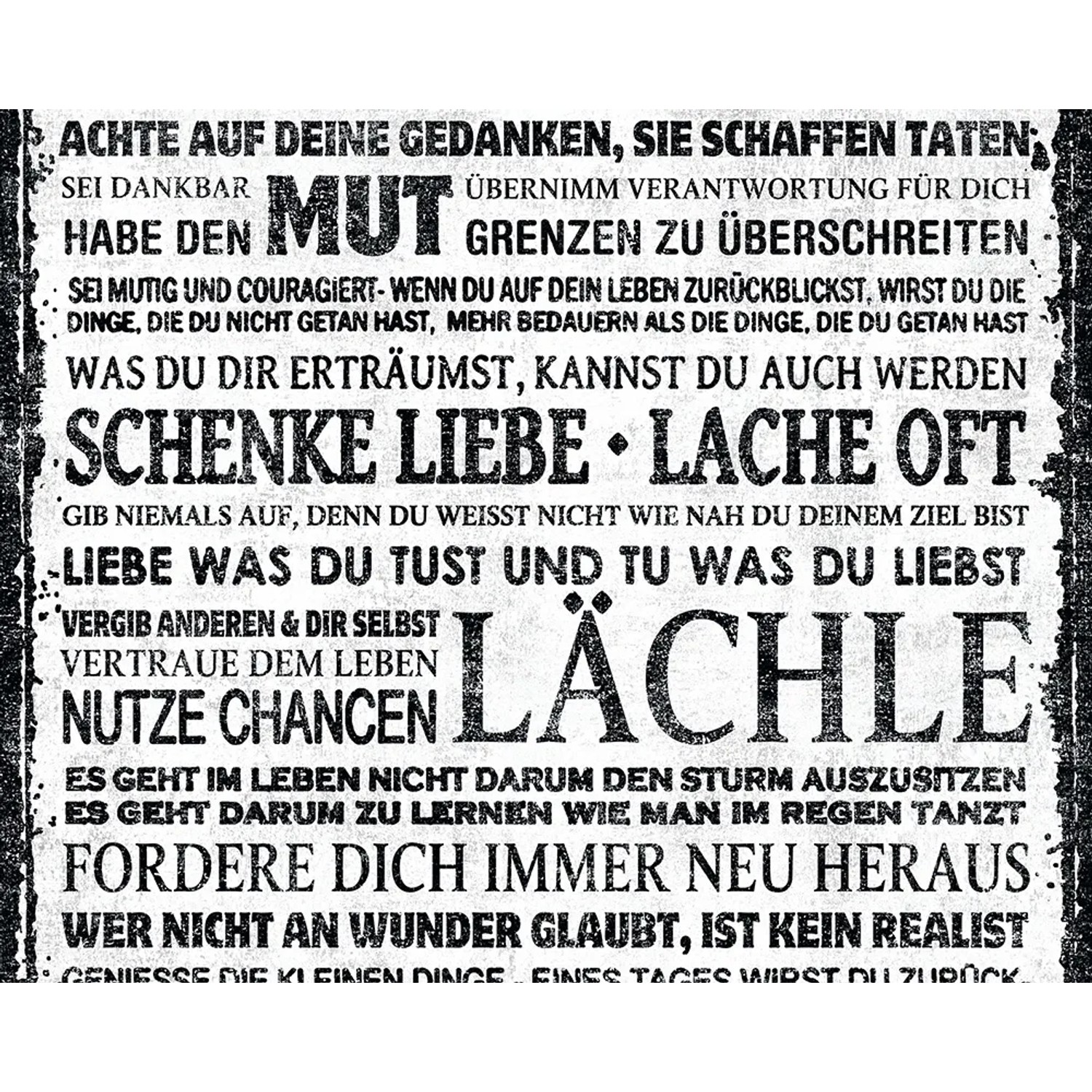 living walls Bordüre pop.up Panel, glatt, mit Schrift, Vintage-Optik, selbstklebend