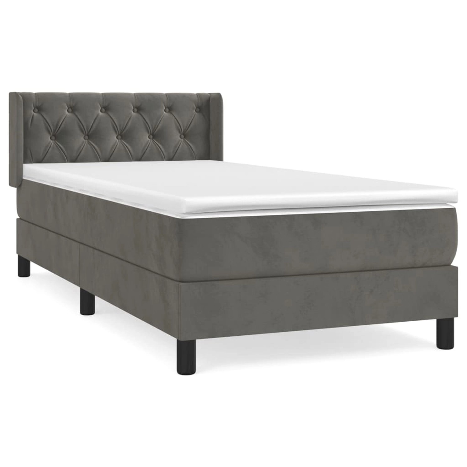 Vidaxl Boxspringbett Mit Matratze Dunkelgrau 80x200 Cm Samt günstig online kaufen