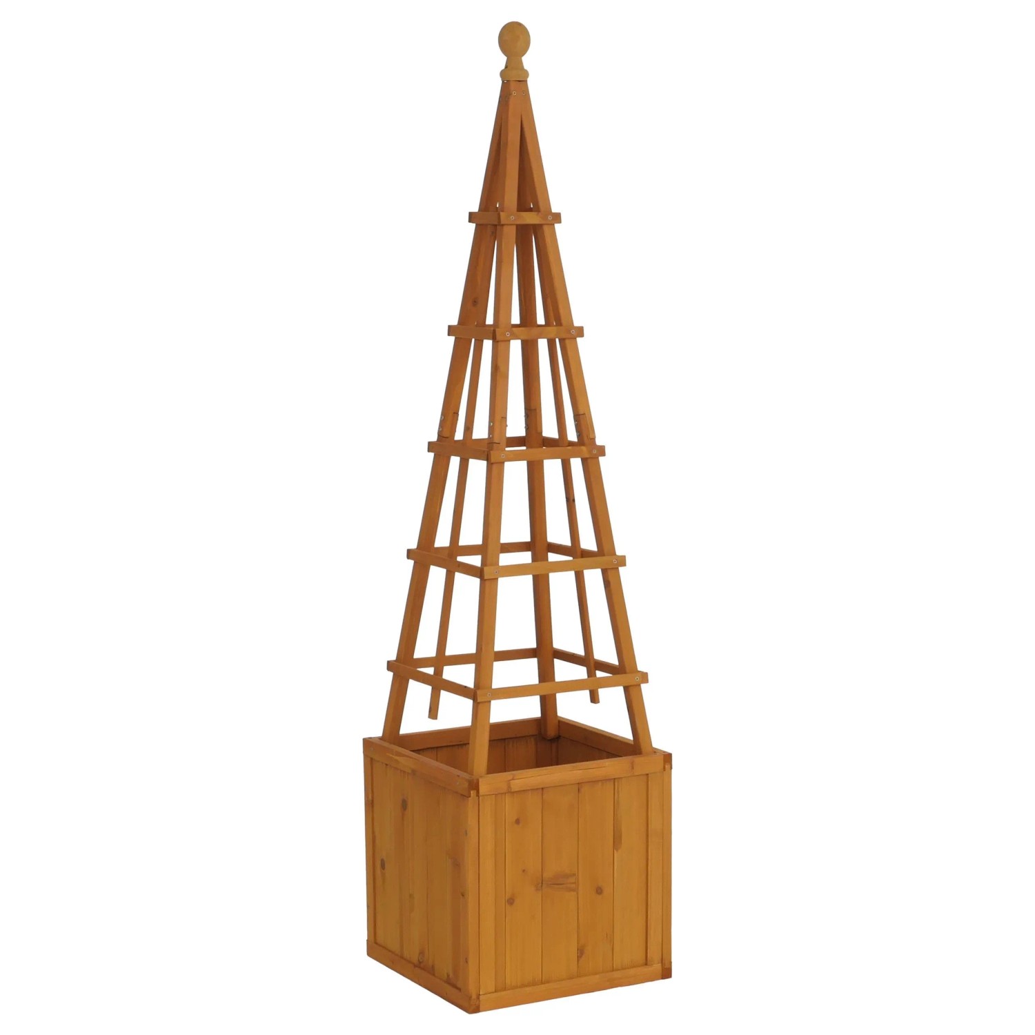 MCW Rankgitter Q18 Pflanzkasten Holz 168x40x40cm Natur