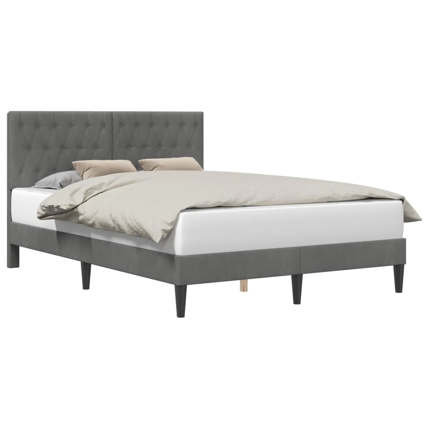 vidaXL Bettrahmen mit Kopfteil Dunkelgrau 120 x 200 cm Samt 42027656