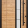 Splendoor Haustür ThermoSpace Paris Prime mit Holzdekor Eiche natur und Glaseinsatz.