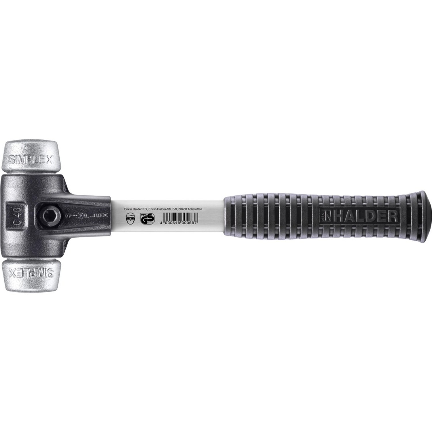 Halder Simplex Schonhammer Ø 40 mm Weichmetall mit Verstärktem Tempergussge günstig online kaufen