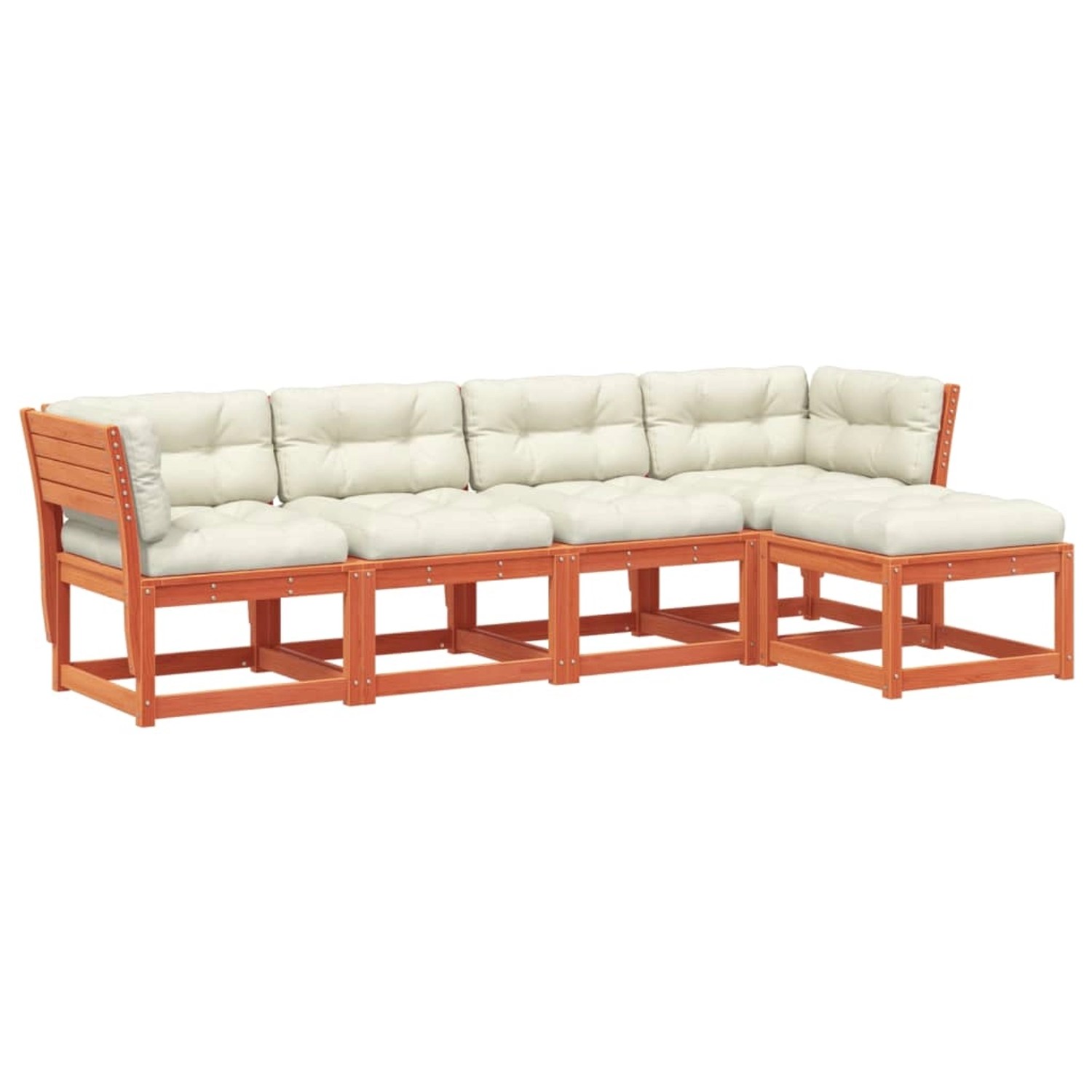 vidaXL 5-Tlg Garten-Sofagarnitur mit Kissen Wachsbraun Kiefernholz 3217012 günstig online kaufen