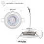 Oktaplex Einbauspot Sedan 6er Set, Chromoptik, LED warmweiß, Maße: 77x77x29mm
