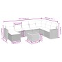 vidaXL 9-tlg. Garten-Sofagarnitur, schwarzes Poly Rattan mit Kissen. Gartenmöbel-Set mit Tisch und Sitzelementen.