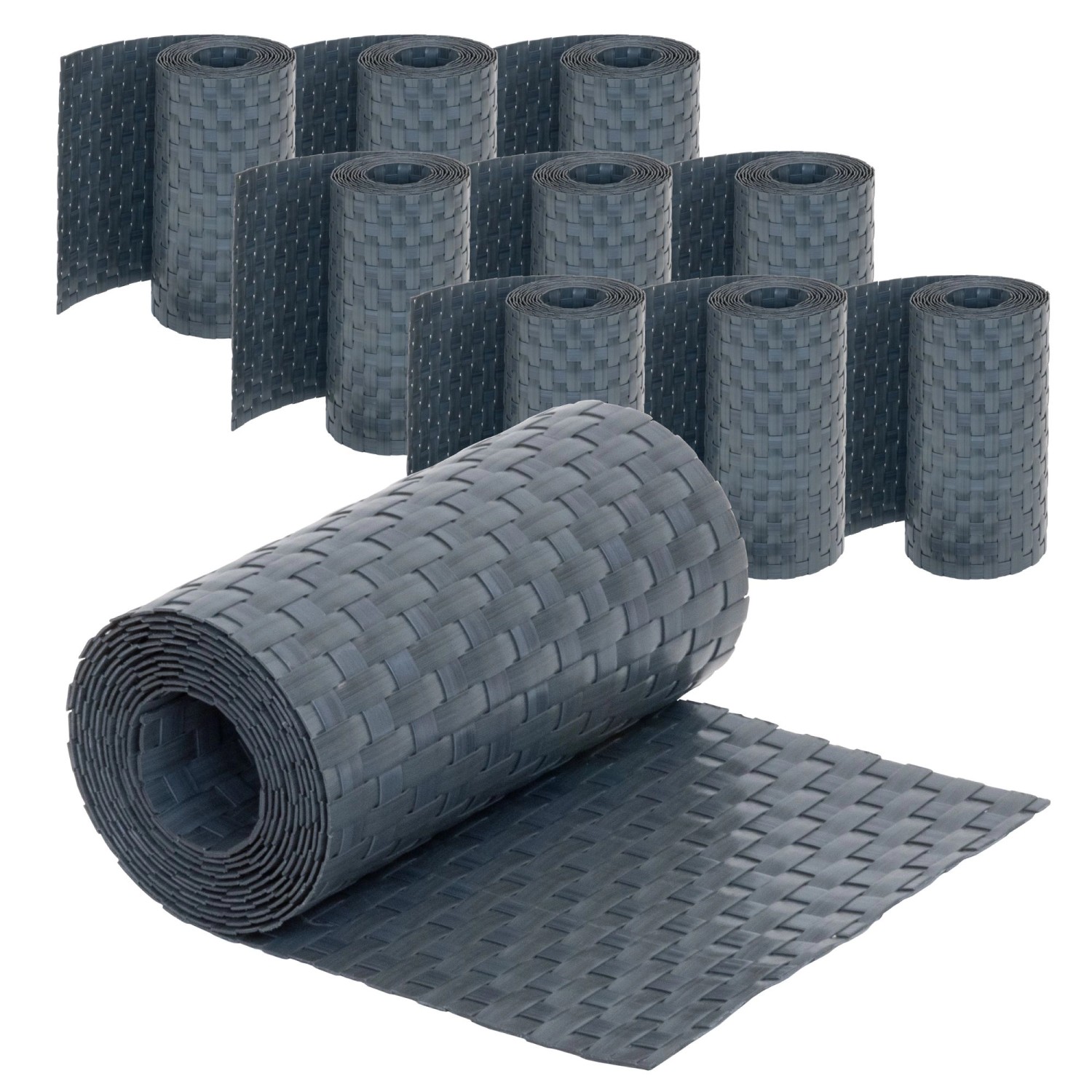 Jardinion Sichtschutzstreifen 10x 250cm x 19cm x 2,4mm Anthrazit Blickdicht günstig online kaufen