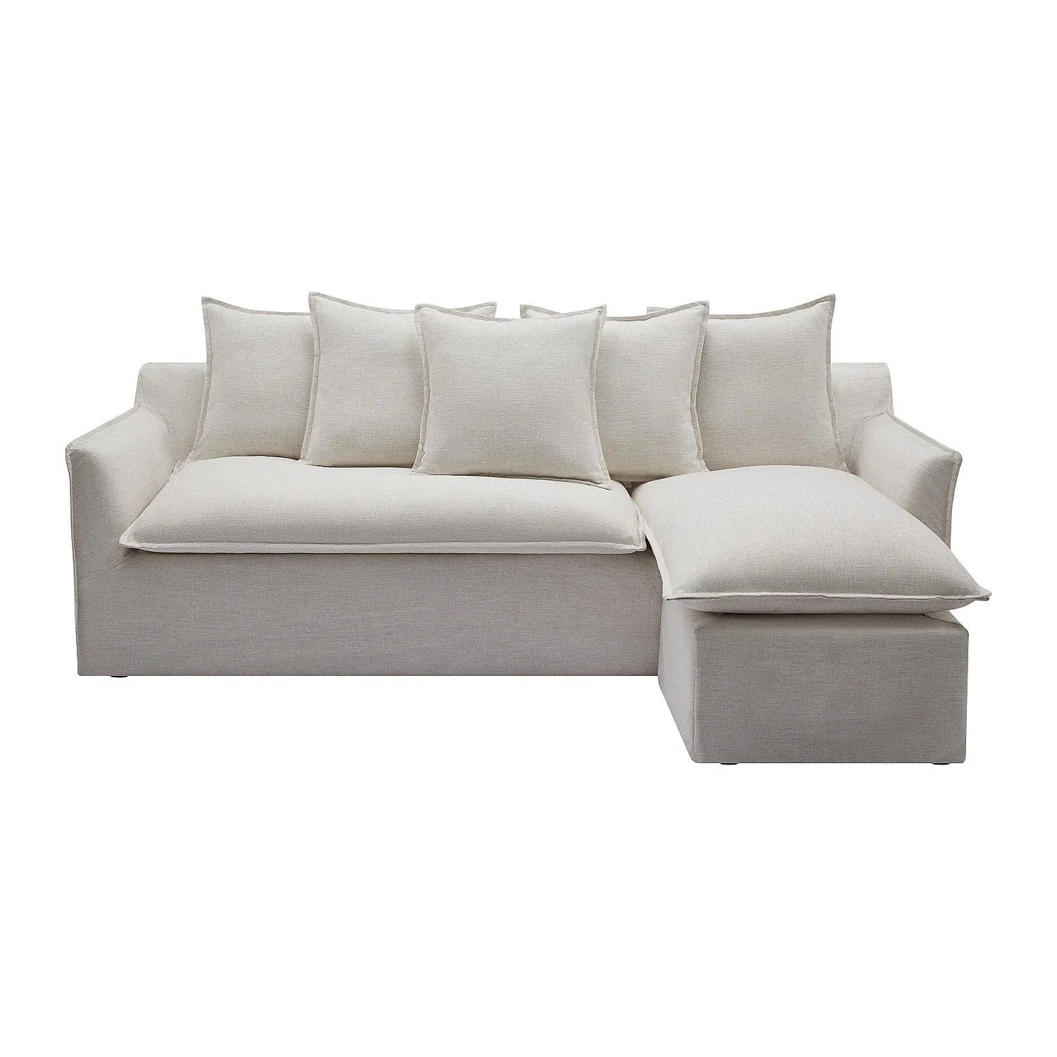 Vente-unique Sofa Ohne Schlafmöglichkeit Peniola Beige  Weiß 260 cm