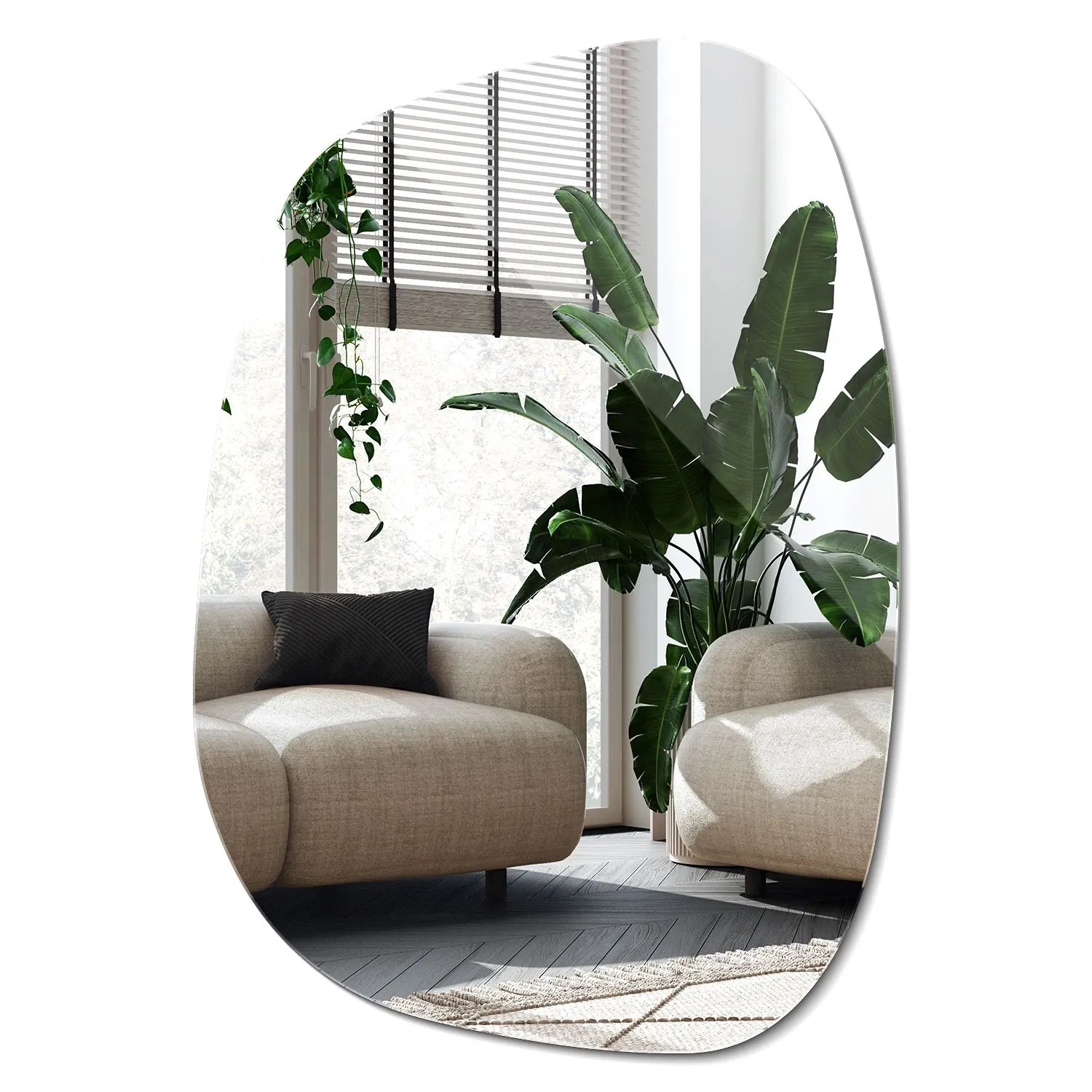 Wallfluent Asymmetrischer Spiegel 34x49 Cm Moderner Spiegel Ohne Rahmen Flurspiegel Asymmetrisch