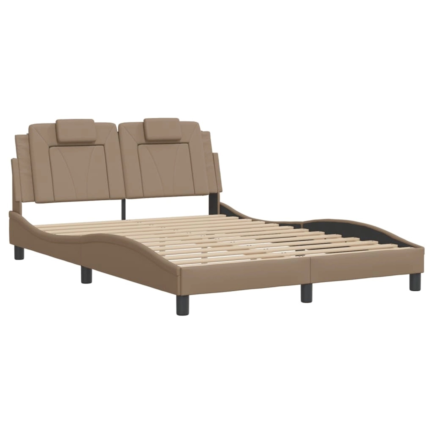 vidaXL Bettgestell Viana mit LED ohne Matratze Cappuccino-Braun 140x190 cm günstig online kaufen
