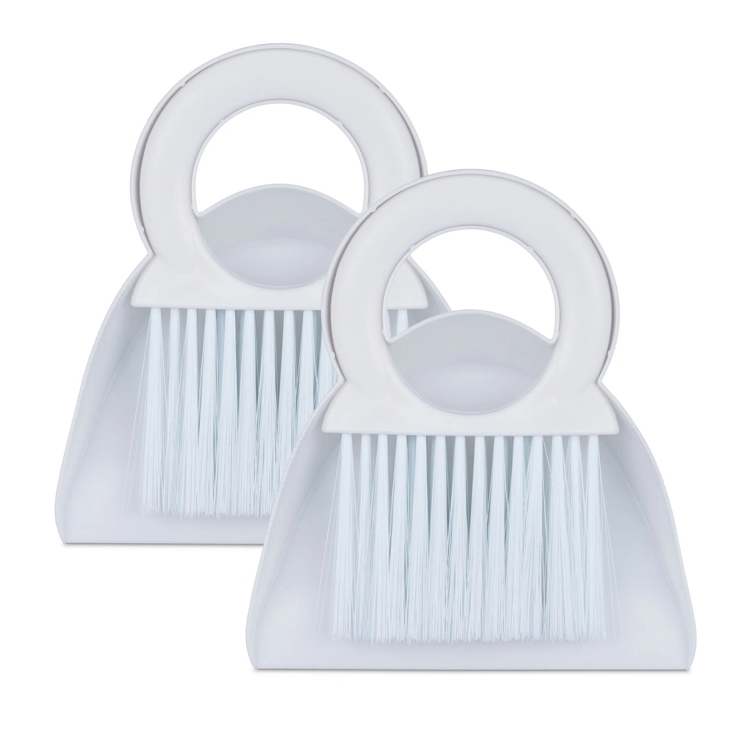 Relaxdays Tischkehrset 2er Set Kunststoff Weiß 2 cm x 11,5 cm x 18 cm