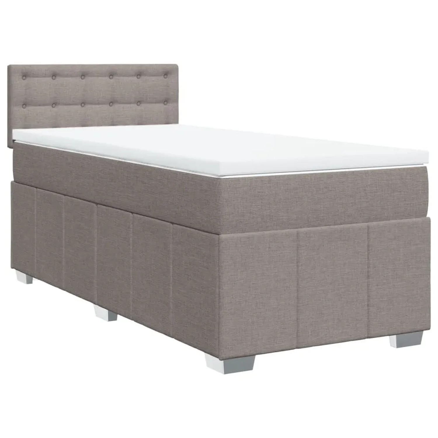 vidaXL Boxspringbett mit Matratze Taupe 90x200 cm Stoff 3289269