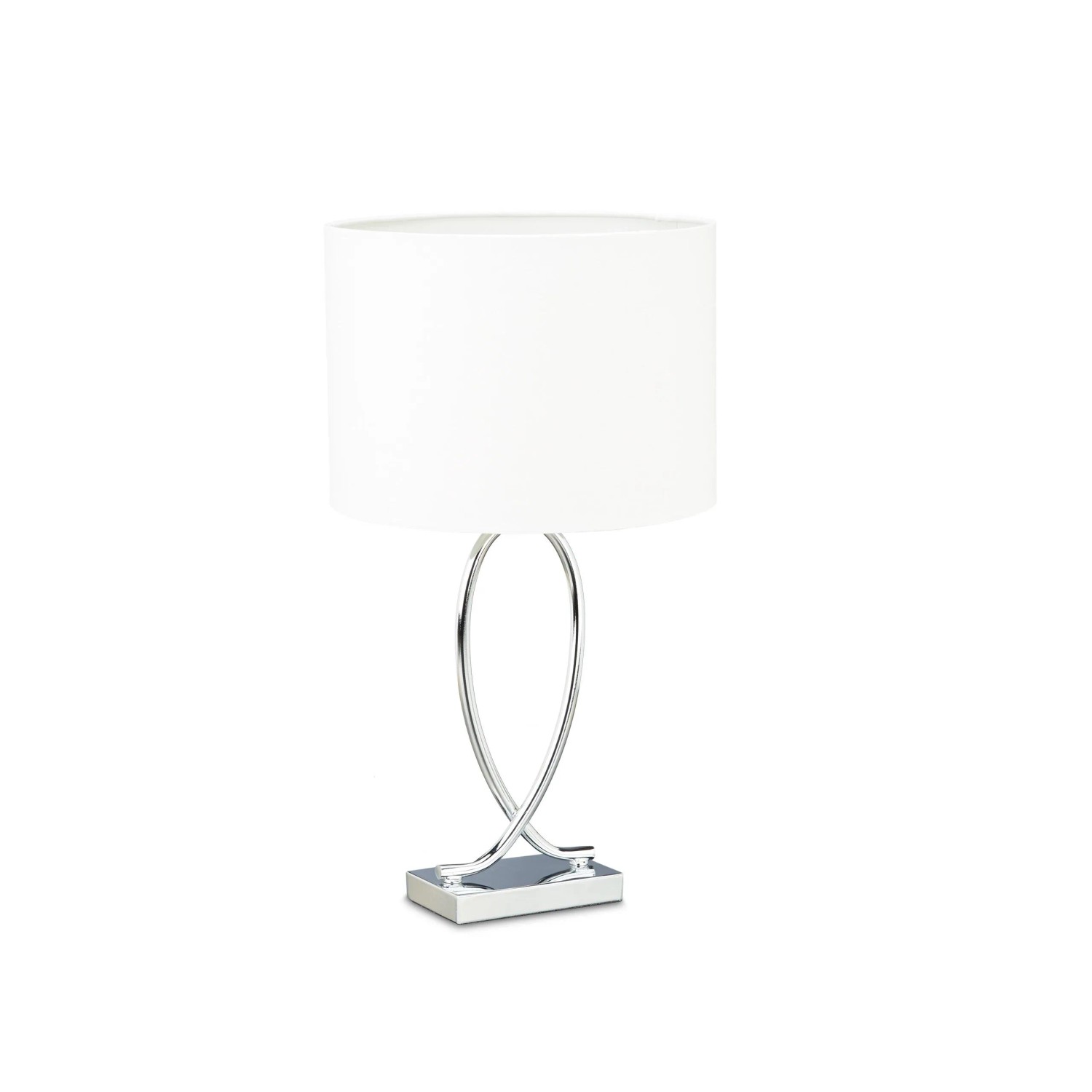 Relaxdays Tischlampe Metall Silber mit Schirm 51 cm x 28 cm x 28 cm 1 kg