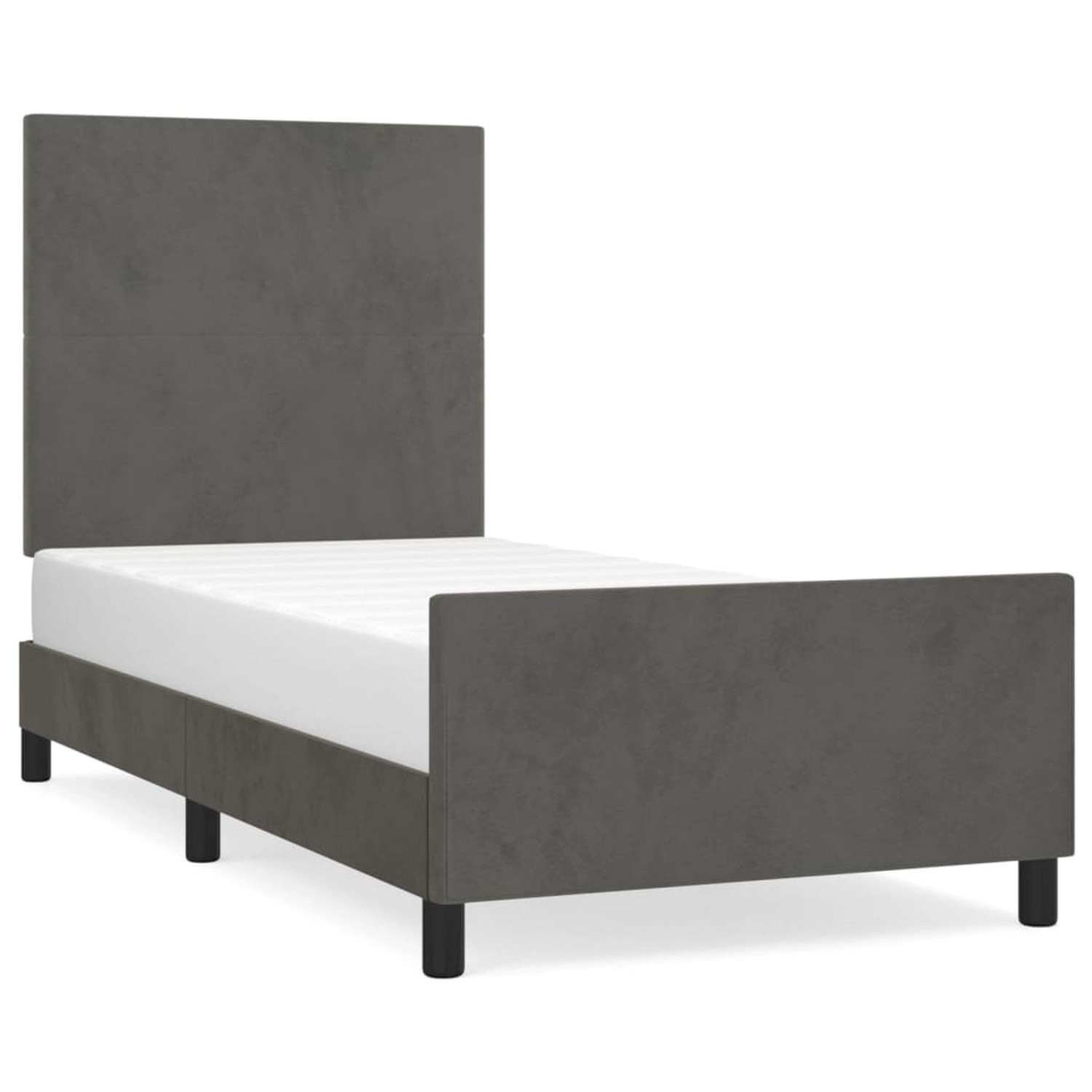 vidaXL Bettgestell ohne Matratze Dunkelgrau 80x200 cm Samt 3125600 günstig online kaufen