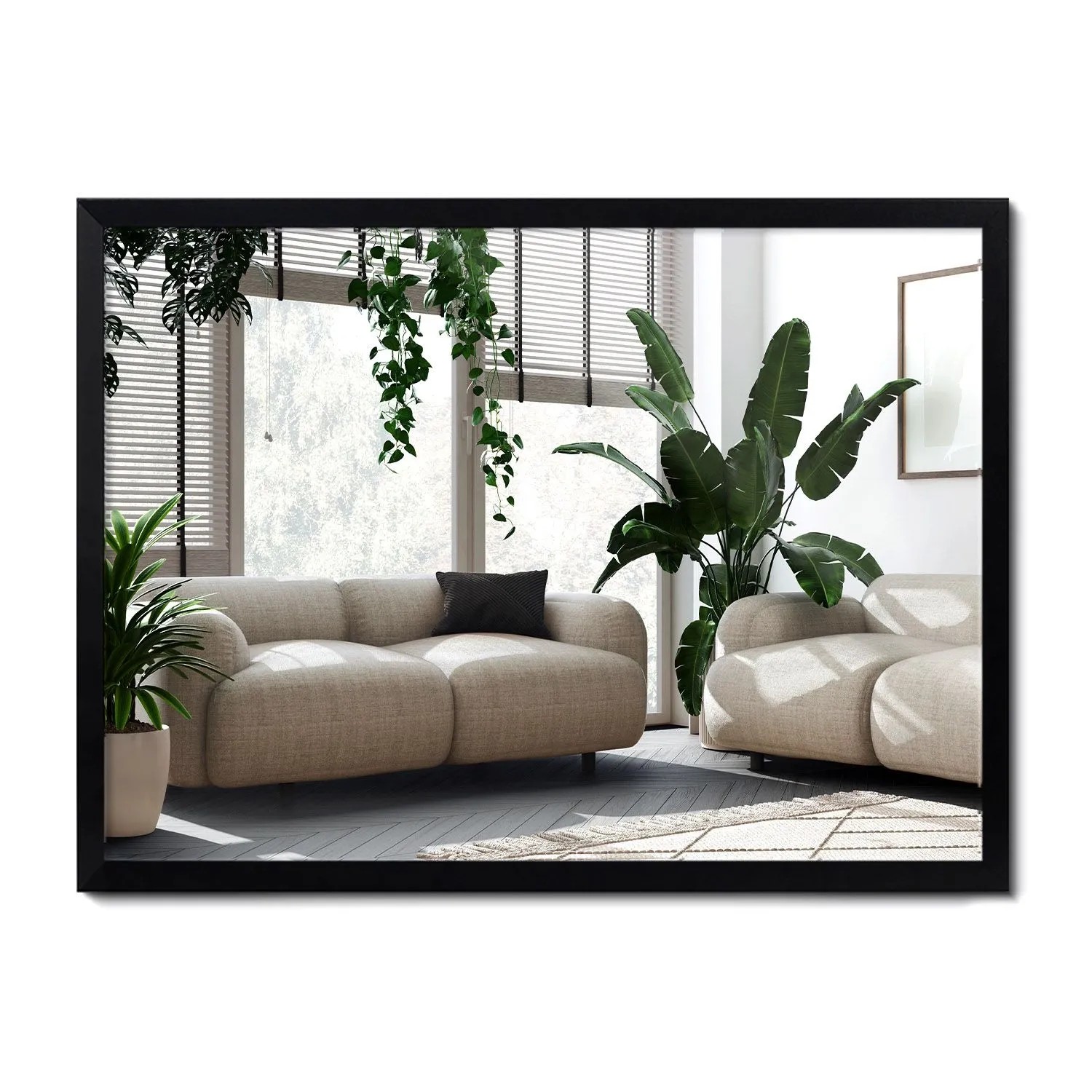 Wallfluent Spiegel Rechteckig Mit Rahmen 60x80 cm Spiegel Rechteckig Schwarzer Rahmen Badspiegel Rechteckig Rahmen
