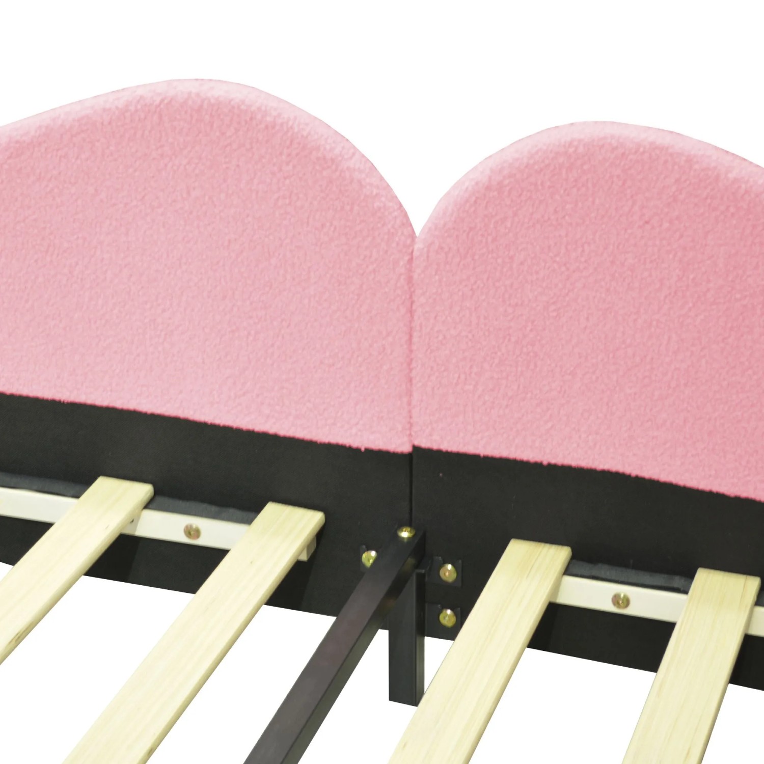 KOMHTOM Gepolstertes Kinderbett 90x200Cm  Schlafsofa Mit Rücken- Und Armlehnen  Jugendbett  Gästebett  Rosa