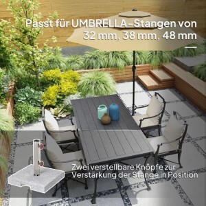 Quadratischer Furnicato Granit Schirmständer, 21kg, für Sonnenschirme mit 32/38/48mm Stangen