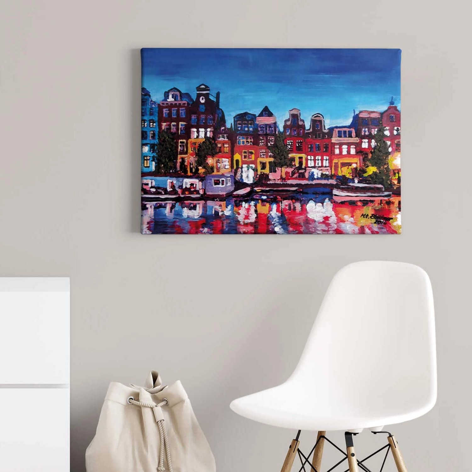 Bricoflor Moderne Kunst Leinwand Bild Bunt Leinwand Bild Mit Amsterdam Moti günstig online kaufen