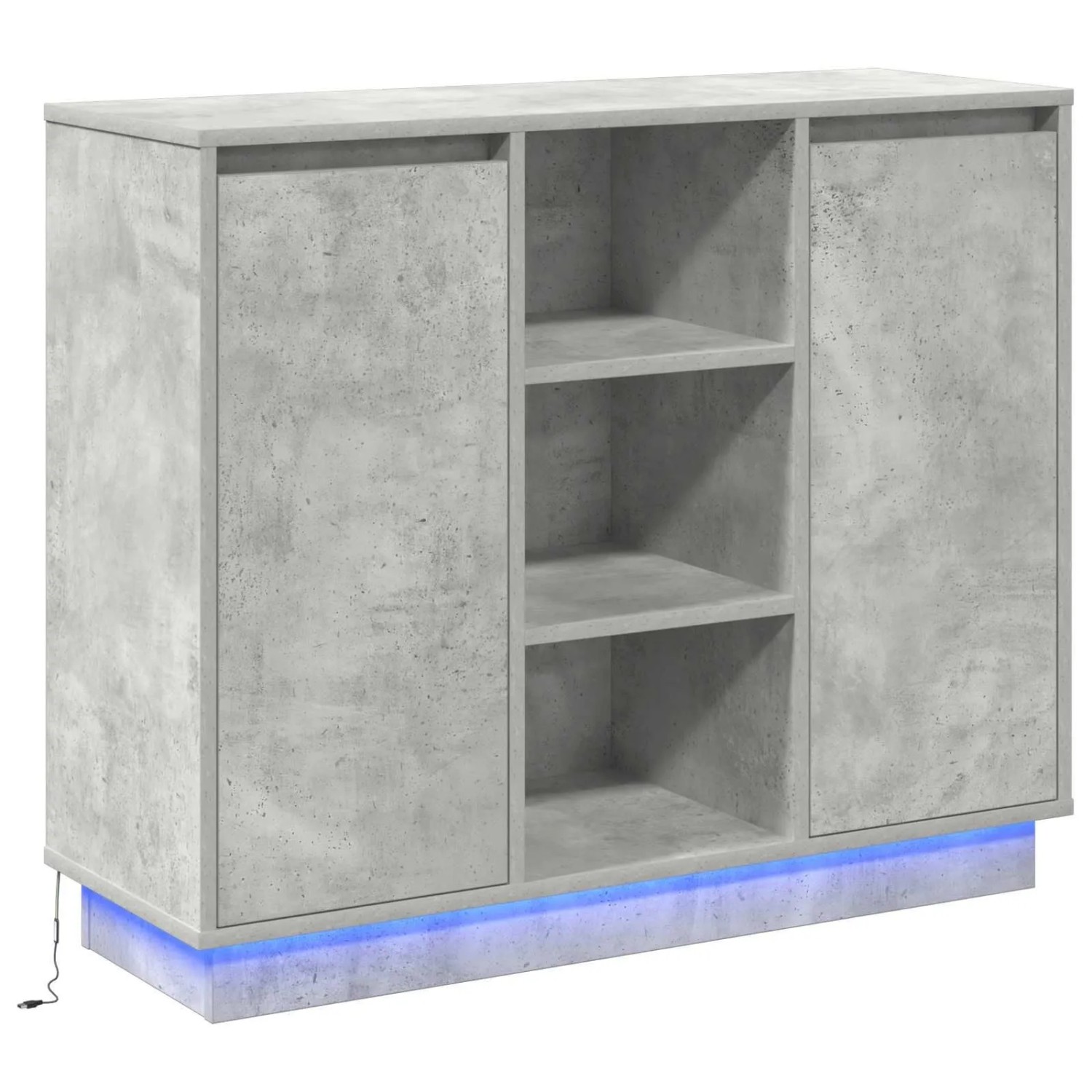 vidaXL LED-Sideboard Beton Grau 90 x 32 x 75 cm Holzwerkstoff 869685 günstig online kaufen