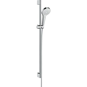 Hansgrohe Croma Select S Brauseset Vario EcoSmart mit Brausestange, 90 cm, in Weiß/Chrom.