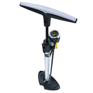 Topeak JoeBlow Sprint Standpumpe silber/schwarz mit T-Griff, obenliegender Druckanzeige und stabilem Fuß. Max. 11 bar.
