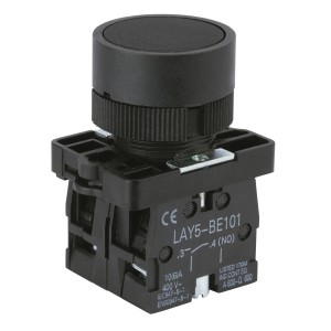 Sintron Drucktaster, schwarz, bündig, Serie IN1 für Schalterprogramme.