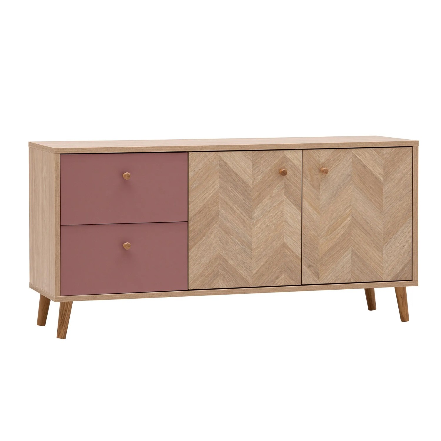 Schildmeyer Lowboard Visby 54,1 cm x 109 cm x 33 cm Mauve Fischgräte