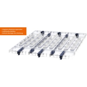 Transparente Garantia Frühbeet Abdeckung L Ergo Quadro für Hochbeete, mit Bewässerungsmulden und Schnellverbindern.