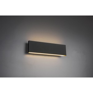 Moderne LED-Wandlampe Concha in Anthrazit von Trio Leuchten, 28 cm breit.