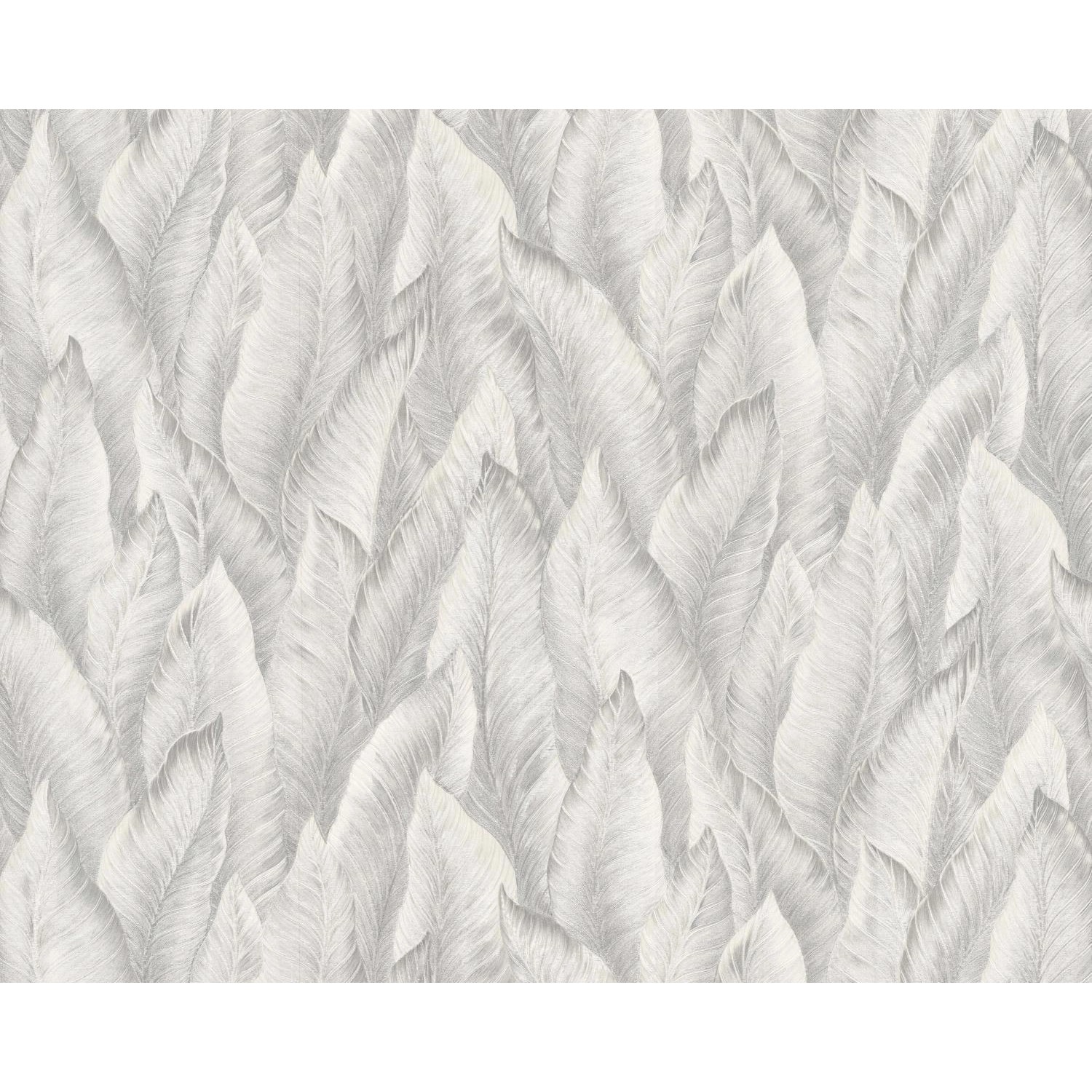 EDEM 420ST27 Präge Tapete Floral glitzernd Weiß hell-Grau Silber 1,06 m x 1 günstig online kaufen