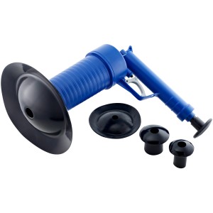 LUX Pressluft Rohrreiniger Classic mit 4 Aufsätzen für Bad, Küche und WC.